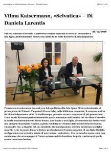 Vilma Kaisermann, «Selvatica» – Di Daniela Larentis – www.ladigetto.it, 18 aprile 2018