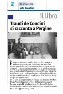 “Traudi de Concini si racconta a Pergine”, Vita Trentina – 10 ottobre 2021
